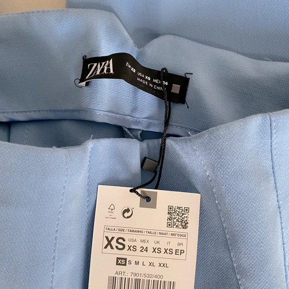 Zara | Light Blue High Waisted Dress Pants - Picture 3 of 5